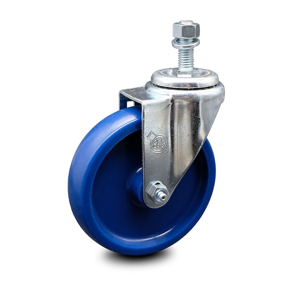 5 Inch Solid Polyurethane Wheel Swivel 12mm Threaded Stem Caster SCC